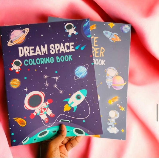 Space theme coloring book